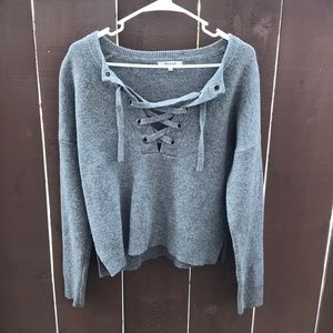 Madewell lace up sweater